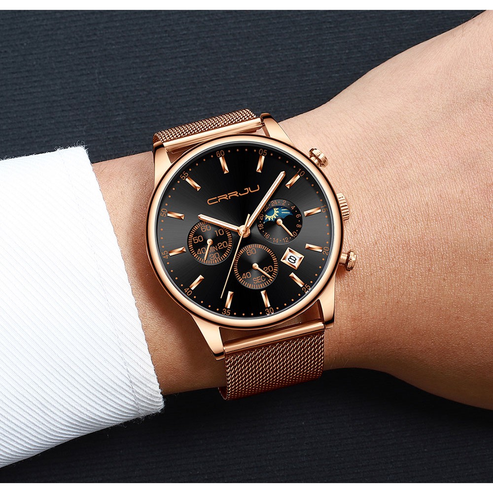 Đồng Hồ CRRJU 2266 Cho Nam Chống Thấm Nước Sang Trọng Thời Trang