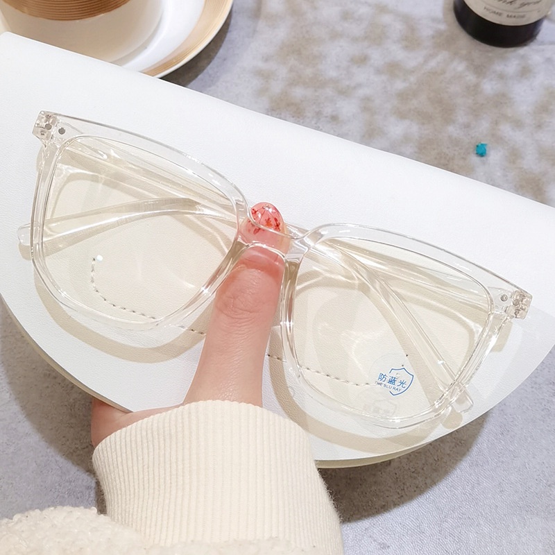 Kính giả cận thời trang nam nữ hai chấm ngang gọng quá khổ chống bức xạ và ánh sáng xanh phong cách Ulzzang Hàn Quốc 072