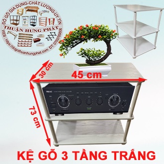 KỆ GỖ 3 TẦNG GỖ NHẬP KHẨU THÁO  RÁP-Dùng để sách báo, chậu hoa, tạp chí, các vật dụng