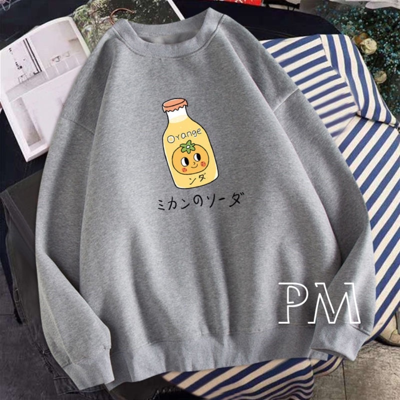 Áo nỉ bo chai nước chữ tàu PM11