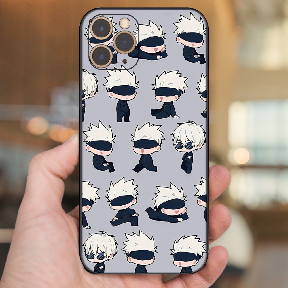 Ốp lưng iPhone 11 Pro dẻo đen cạnh vuông in hình Satoru Jujutsu Kaisen