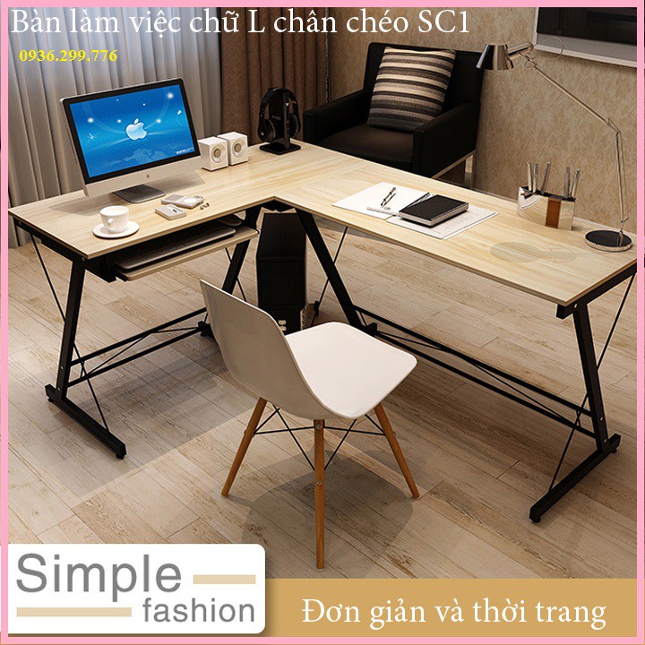 BÀN LÀM VIỆC CHỮ L CHÂN CHÉO 120x100x48 | BigBuy360 - bigbuy360.vn