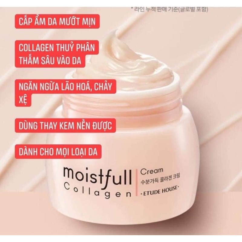 SETT Kem dưỡng ẩm chống lão hóa Etude House Moistfull Collagen Cream