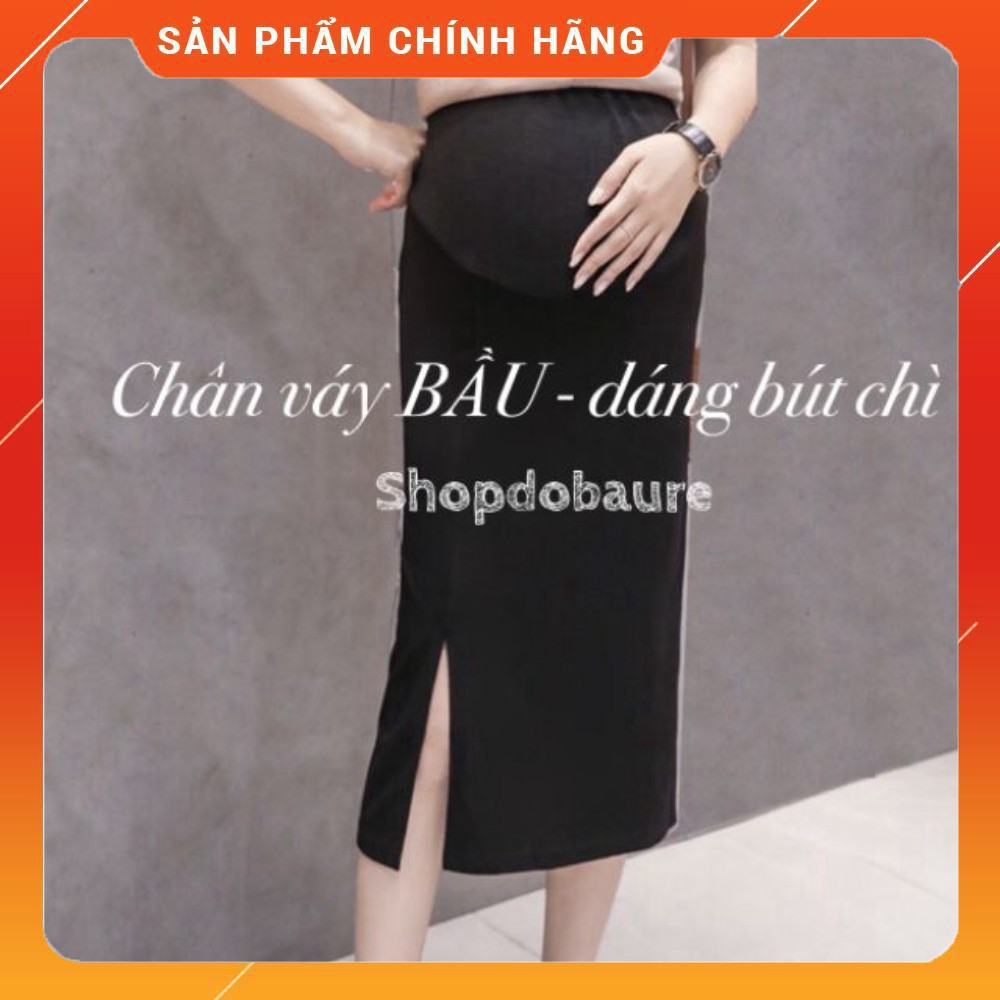 Chân váy bầu bút chì công sở, có chun chỉnh và đỡ bụng, chất vải umi co giãn, thoải mái cho mẹ bầu size 40 đến 60kg [HÀN