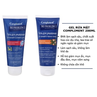 Gel Rửa Mặt Ngừa Mụn, Giảm Viêm Compliment No Problem Bio-active Complex 200ml