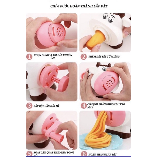 [ảnh thật] bộ đồ chơi làm mì, làm kem hình chú bồ sữa cho bé - đồ chơi nấu ăn cho bé