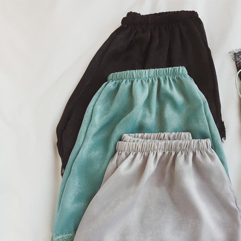 Bộ áo ngủ 2 dây màu trơn kèm quần ngắn thời trang cho nữ | BigBuy360 - bigbuy360.vn