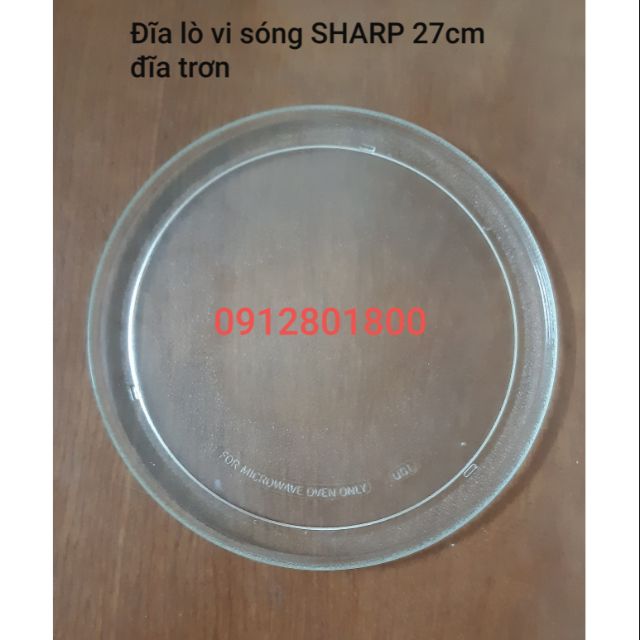 Đĩa thủy tinh lò vi sóng SHARP 27cm đĩa trơn CHÍNH HÃNG