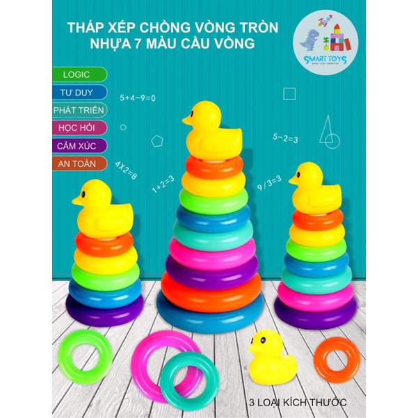 Đồ chơi tháp vịt xếp chồng 9 vòng tròn cho bé
