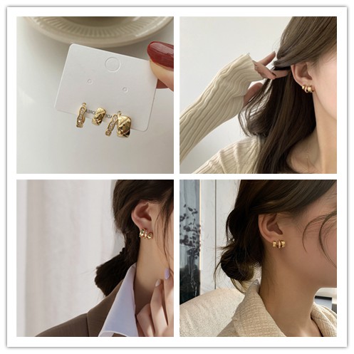 Hoa Tai Dáng Dài Thiết Kế Đơn Giản Phong Cách Hàn Quốc