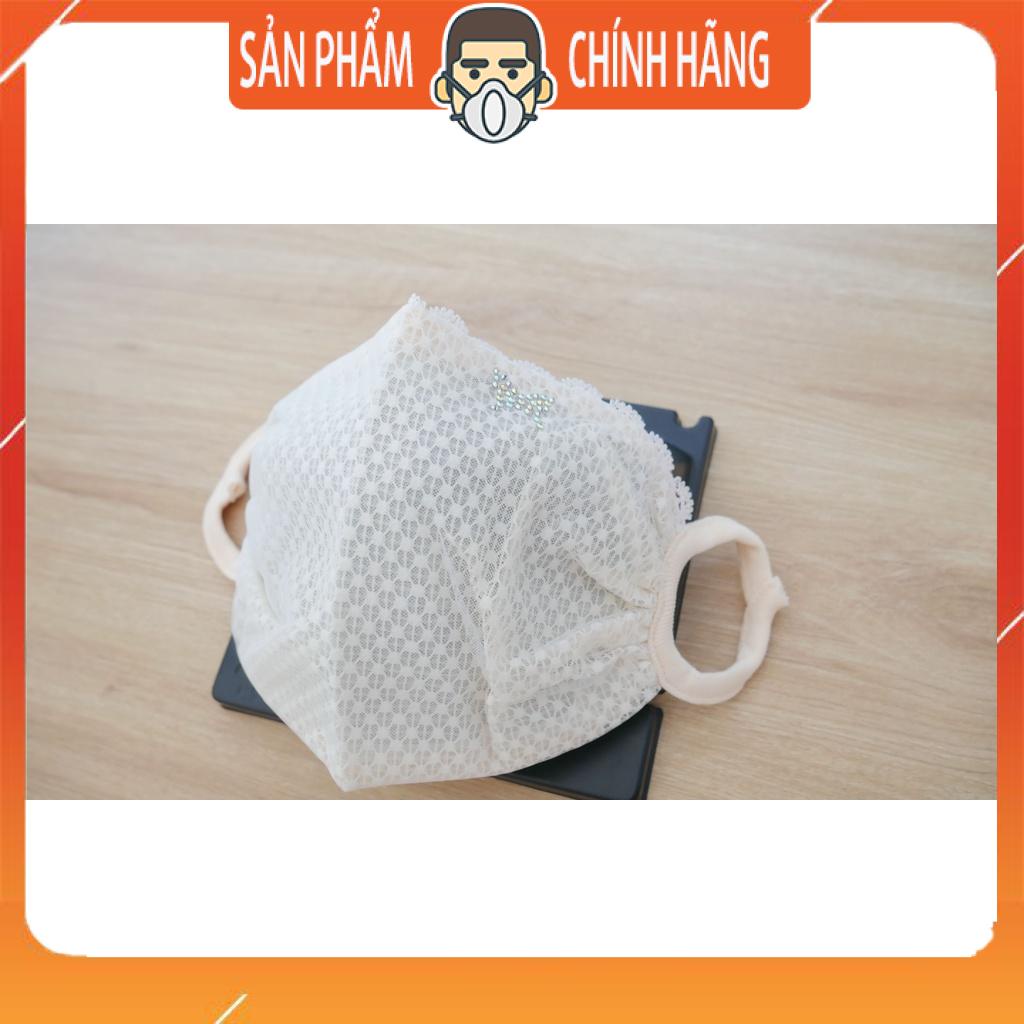 Khẩu trang vải lưới có hoa văn thiết kế độc lạ thời trang phụ nữ