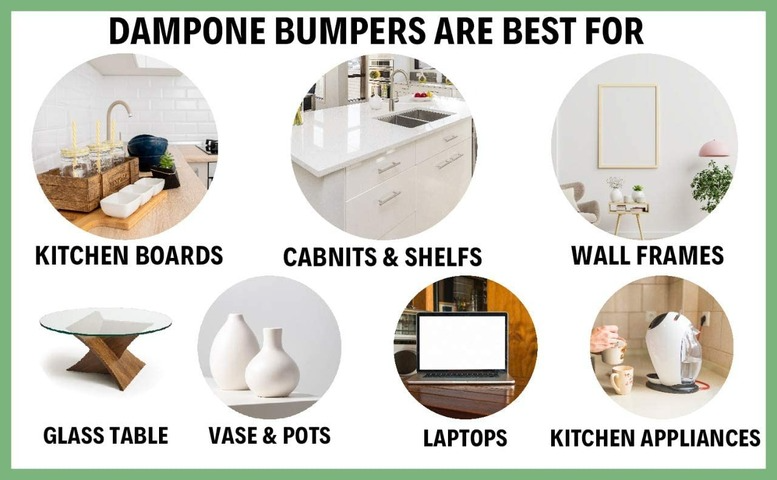 Set 50 miếng đệm cách âm giảm chấn làm bằng cao su cho cửa tủ/ ngăn kéo/ đồ thủy tinh