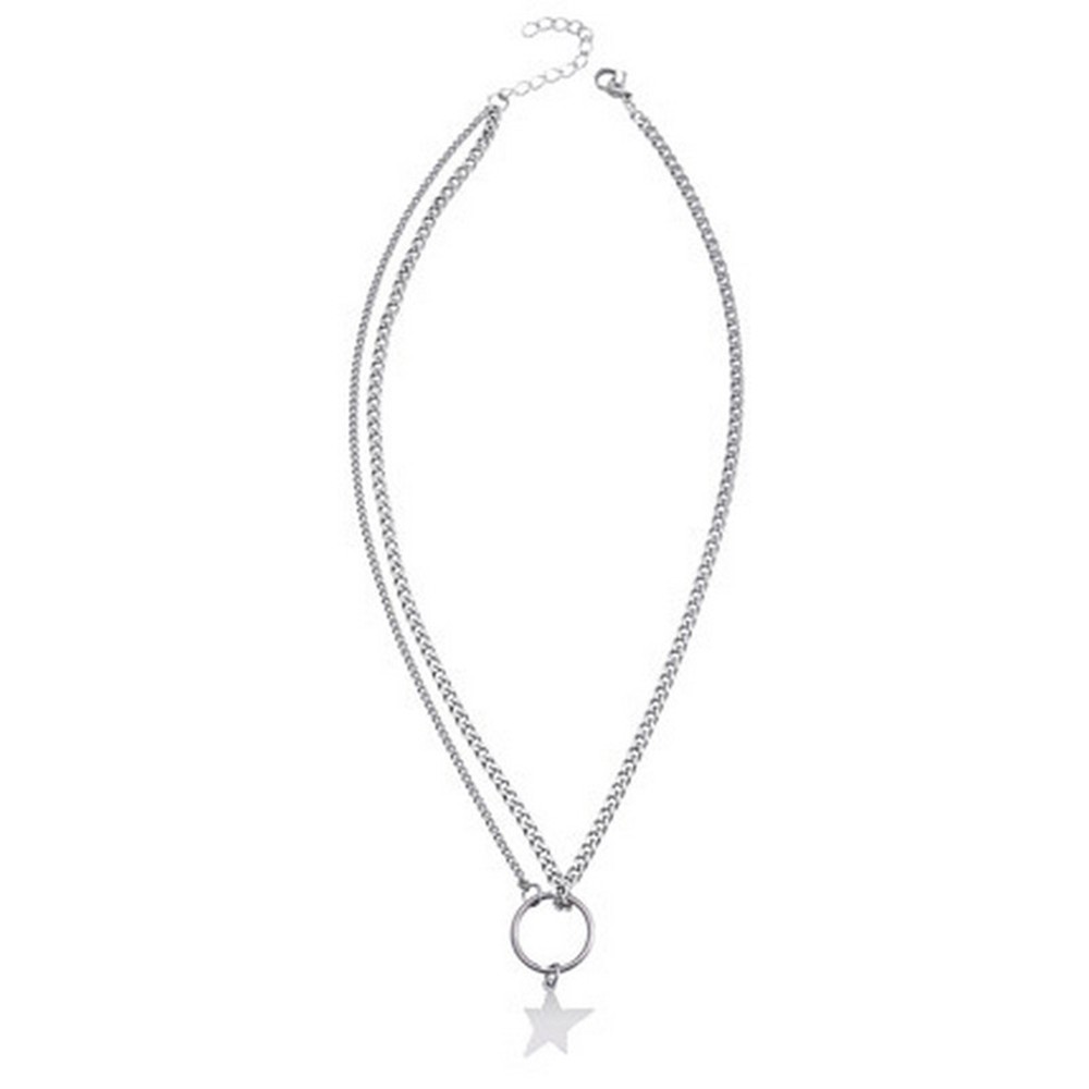 Vòng Cổ Choker Hai Lớp Mặt Hình Ngôi Sao Năm Cánh Thời Trang