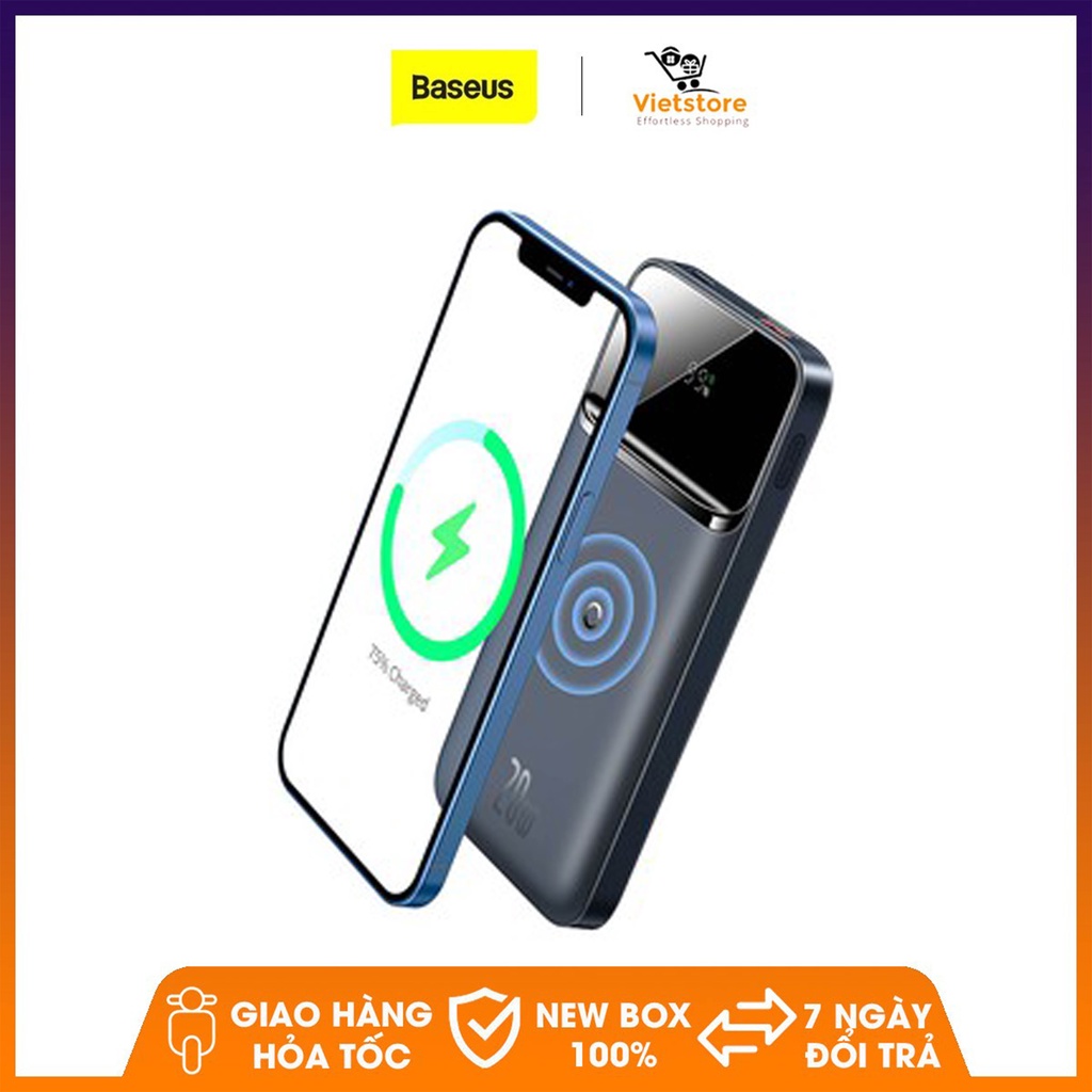 Sạc Dự Phòng Từ Tính Không Dây Baseus 10000mAh PD 20W