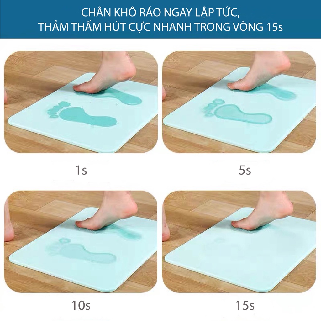 THẢM LAU CHÂN ĐÁ CỨNG SIÊU THẤM HÚT NƯỚC NHANH CÔNG NGHỆ NHẬT BẢN 60x40