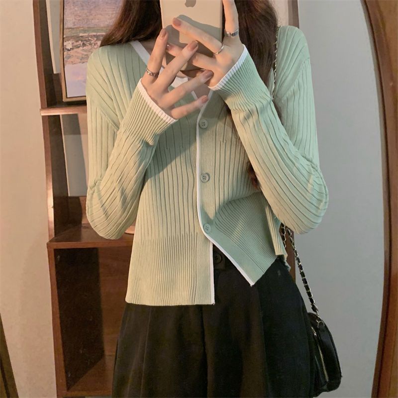 Áo Khoác cardigan Dệt Kim Tay Dài Cổ Chữ V Thời Trang Cho Nữ JL-TX-548