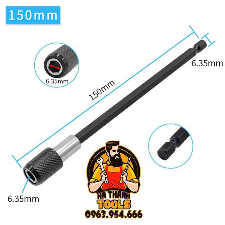 BỘ 3 ĐẦU NỐI TÔ VÍT, BẮN VÍT DÀI 150MM - ĐẦU LỤC GIÁC THAY NHANH