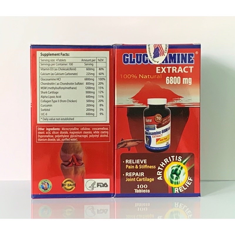 Viên uống Glucosamine hỗ trợ xương khớp 6800mg của Mỹ