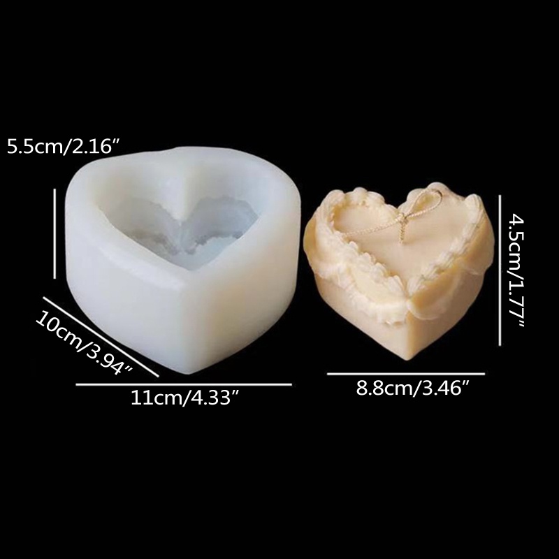 Khuôn Silicone Tạo Hình Làm Bánh Kẹo Hình Trái Tim 3D DIY