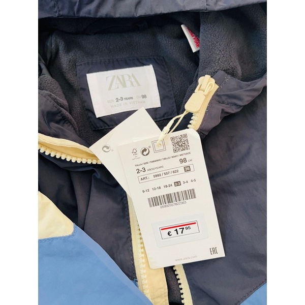 Áo khoác gió Zara dư xịn cho bé
