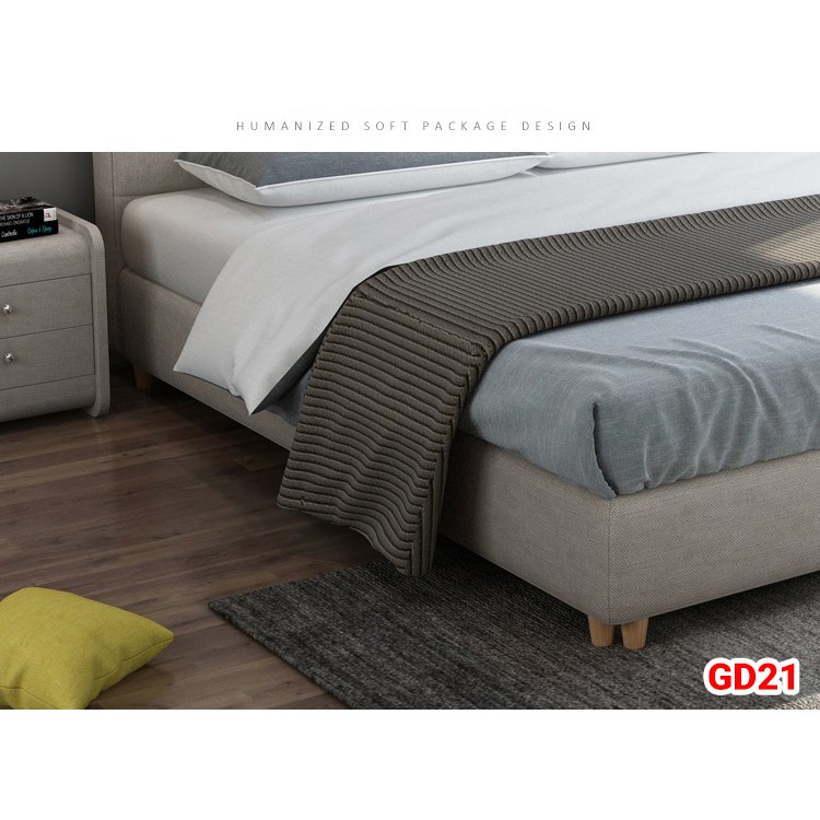Giường ngủ bọc da nỉ hoàn toàn mới mã GD21, kích thước theo khổ đệm, bảo hành đến 5 năm, chọn màu sắc theo yêu cầu