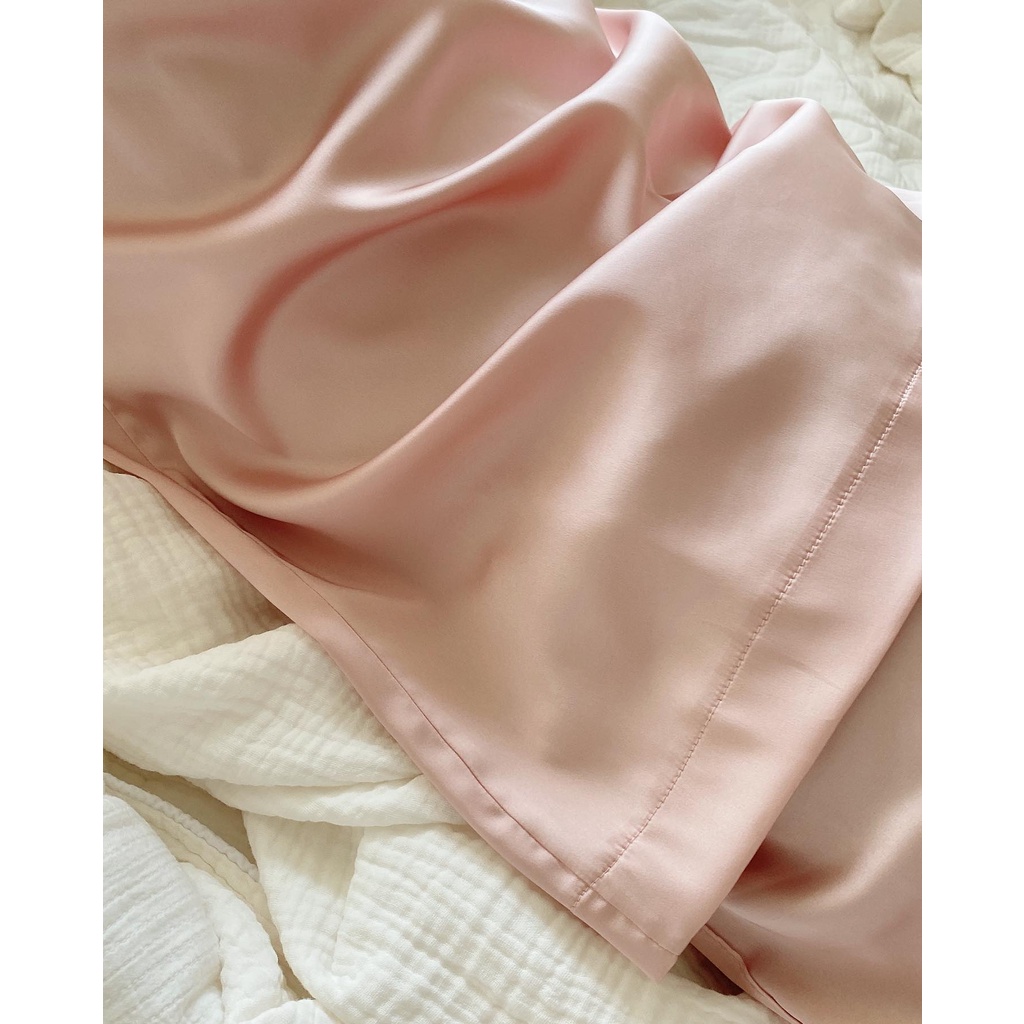 Bộ đồ ngủ nữ pyjama lụa sang chảnh RUCHAN kiểu set áo tay ngắn quần ngắn dễ thương nhiều màu