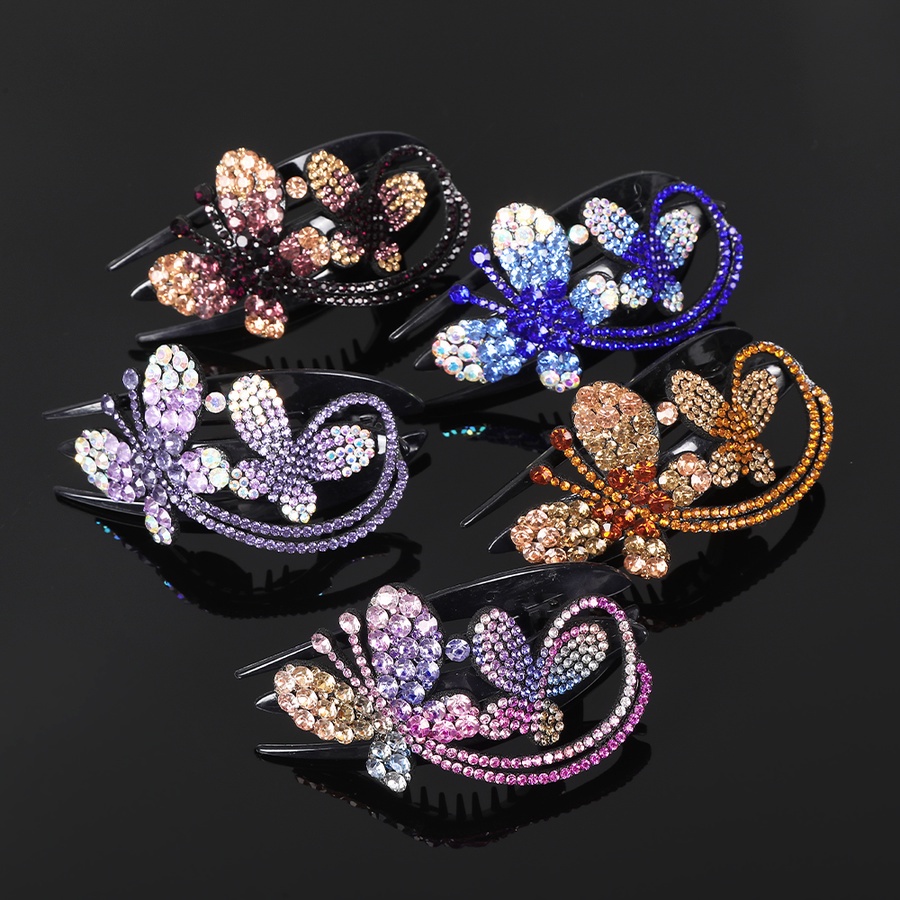 Kẹp Tóc Hình Bướm / Vịt Đính Đá Pha Lê Phong Cách Hàn Quốc