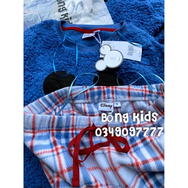 [Mã 2611THTRANG100K hoàn 10% xu đơn 99K] Bộ PJ Lông Cừu Nữ Mickey Xanh Dương OVS