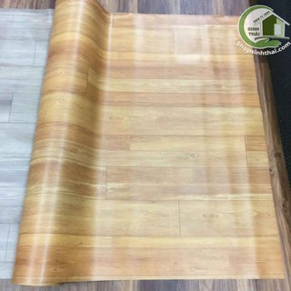 Thảm nhựa trải sàn vân gỗ nhám màu vàng, siêu chịu nước, chống mối mọt