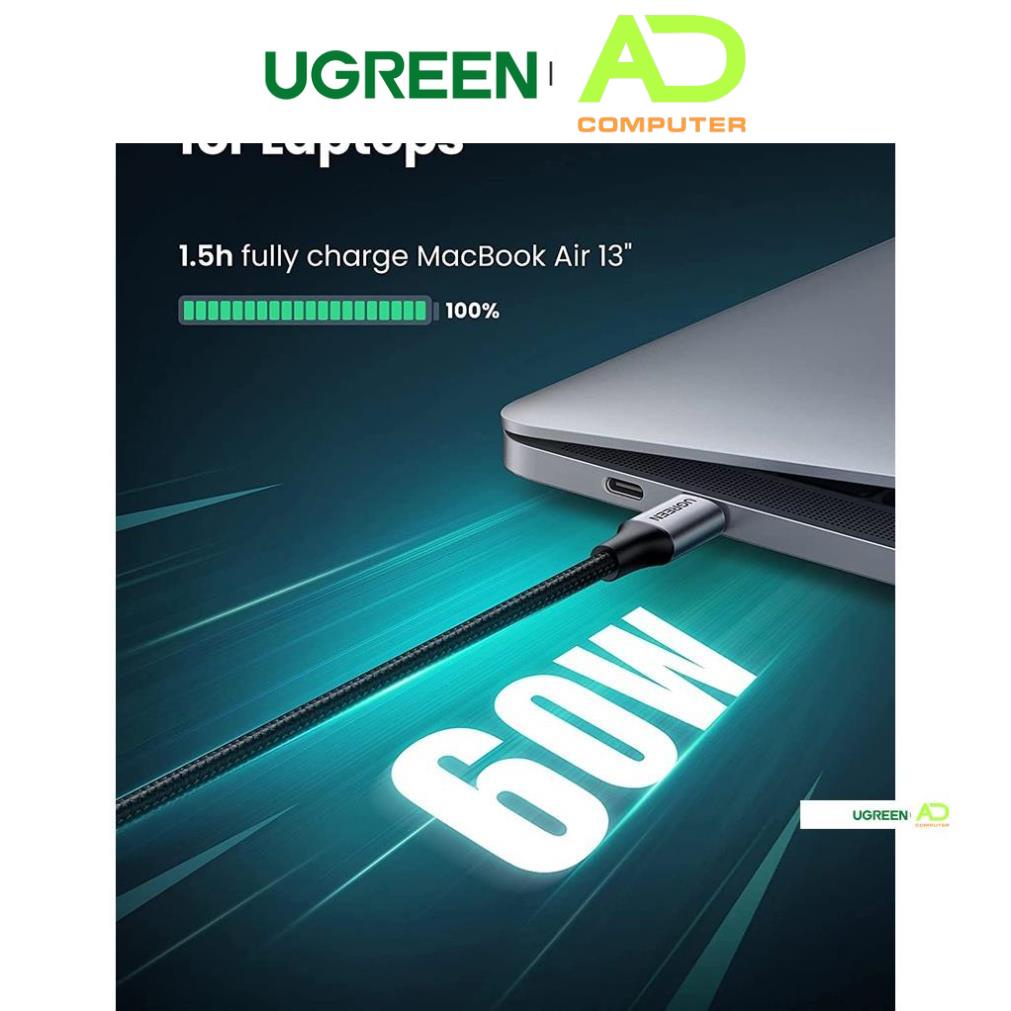 Cáp sạc nhanh USB type C PD 60W dài từ 0.5-2m UGREEN US261 - Hàng phân phối chính hãng - Bảo hành 18 tháng