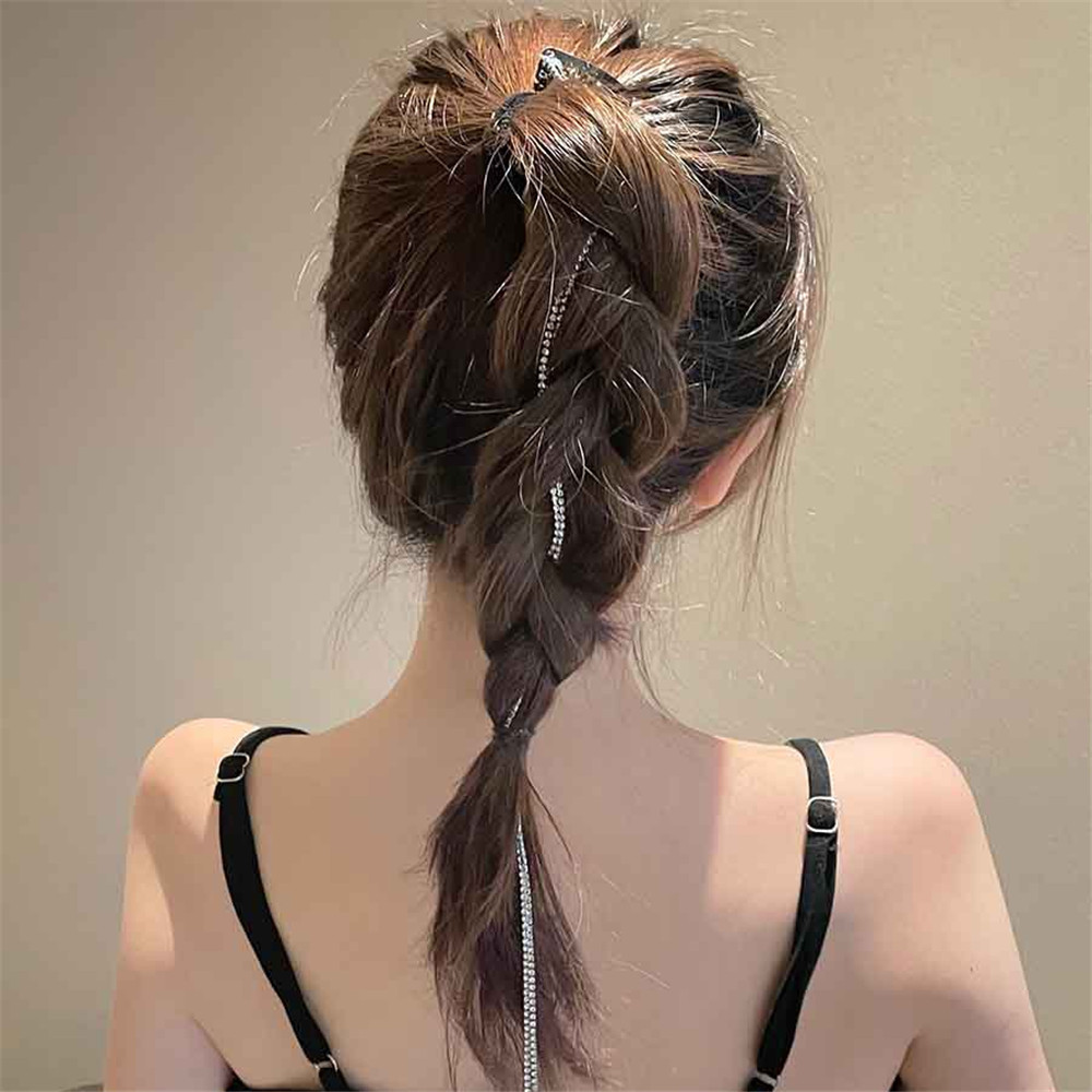 Kẹp Tóc Dây Đính Đá Lấp Lánh Phong Cách Hàn Quốc