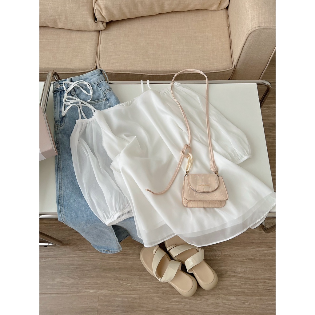 [HÀNG SẴN/VIDEO] ÁO SƠMI TƠ LỤA 2 LỚP THẮT NƠ VAI TIỂU THƯ TAY BỒNG NHẸ