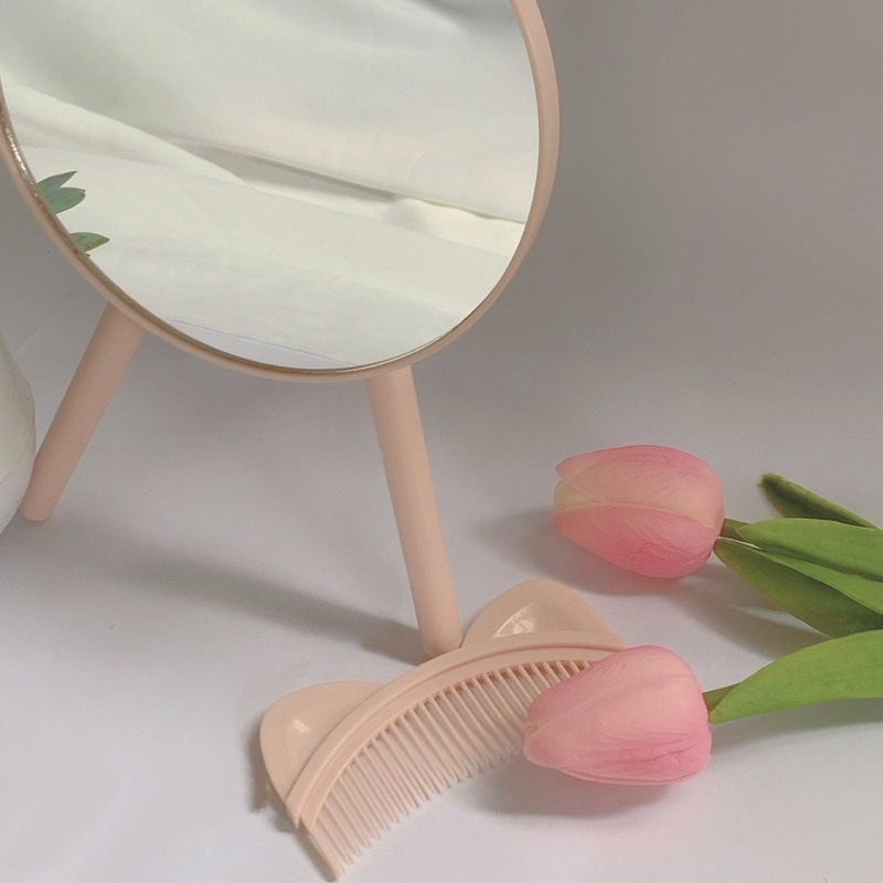 Gương Trang Điểm Kèm Lược, Gương Để Bàn Mẫu Mã Đặc Sắc Phù Hợp Để Decor