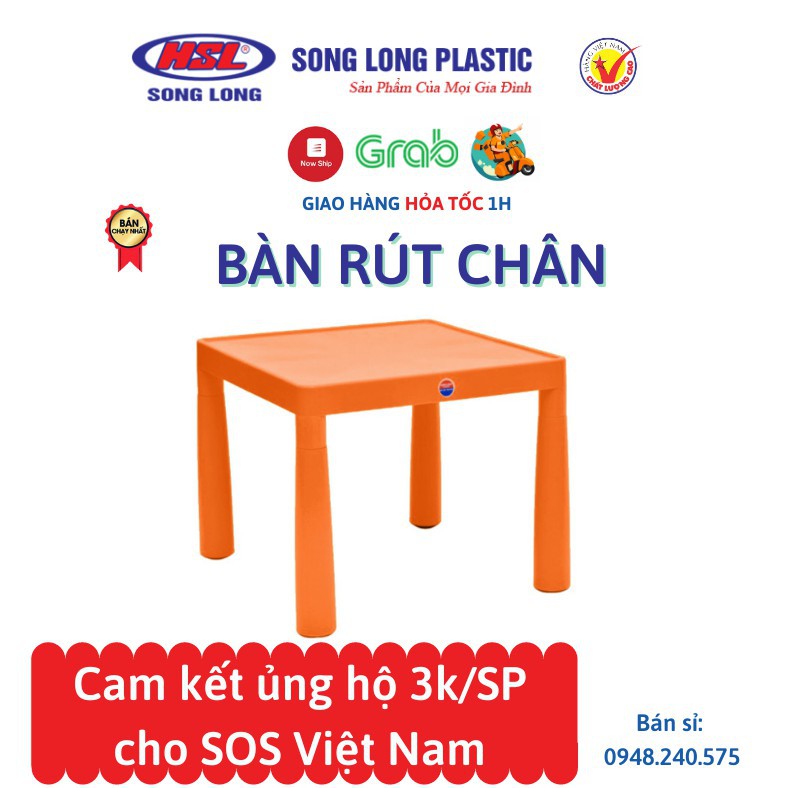 Bộ đồ ăn trẻ em đồ chơi Bộ bàn ghế nhựa đa năng, thông minh cho bé ngồi chơi, học bài, tập ăn Song Long Plastic