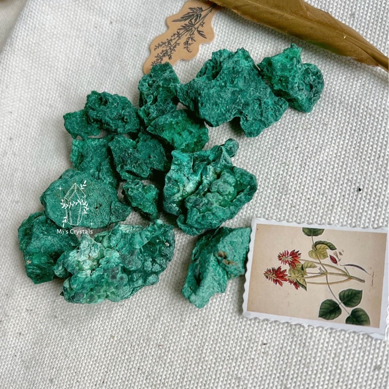 Đá thô Malachite xanh khổng tước sưu tầm, handmade, reiki, thanh tẩy thiền định