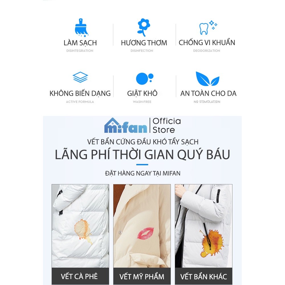 Chai Xịt Giặt Khô Áo Khoác Loves Home 200ml - Bình xịt bọt làm sạch vệ sinh quần áo siêu tốc - MIFAN HÀNG CHÍNH HÃNG