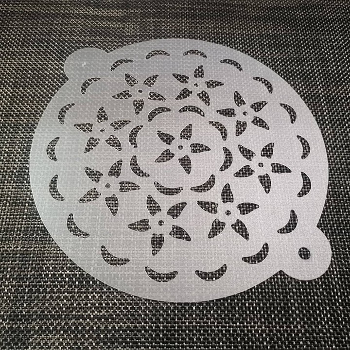 HCM - Set 3 tấm rắc bột nhựa Stencil 22.5cm hình Happy BrithDay Love hoa hồng