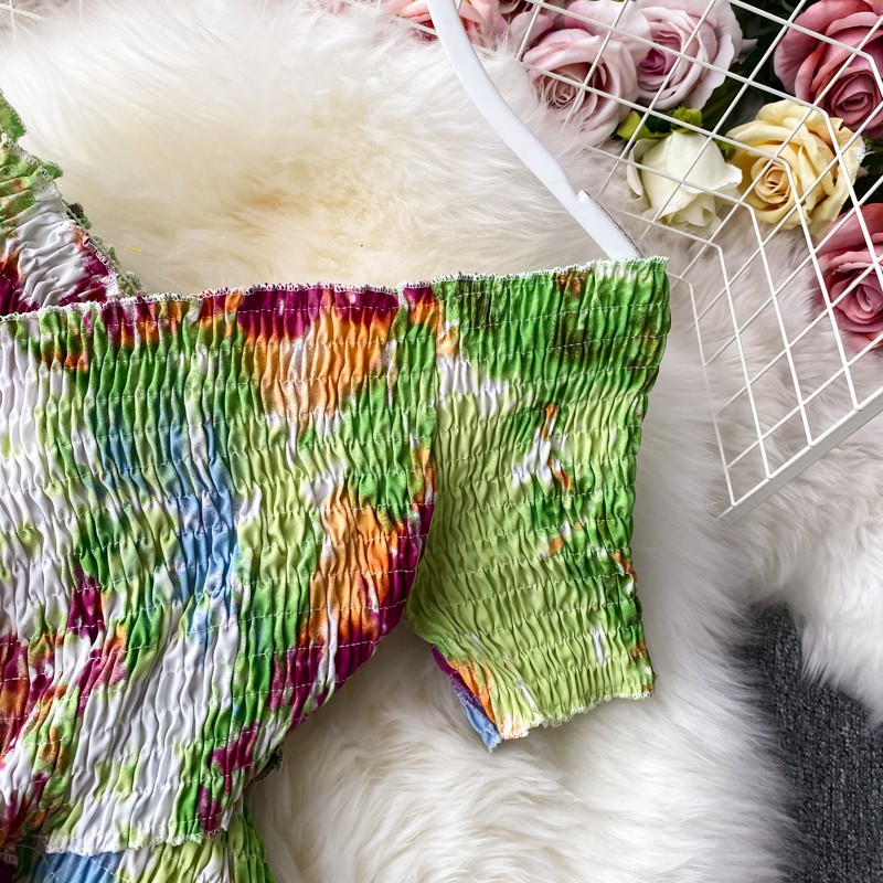 Đầm Maxi Đi Biển Váy Họa Tiết Loang Trễ Vai Độc Đáo Cho Mùa Du Lịch