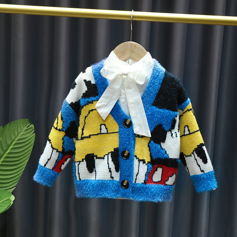 Áo khoác cardigan dệt kim phong cách Hàn Quốc xinh xắn thời trang dành cho bé gái