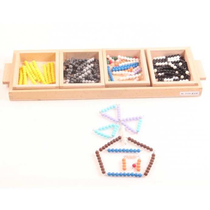 Giáo cụ Montessori - Con rắn trừ bản trường học (Snake game with 4 box)