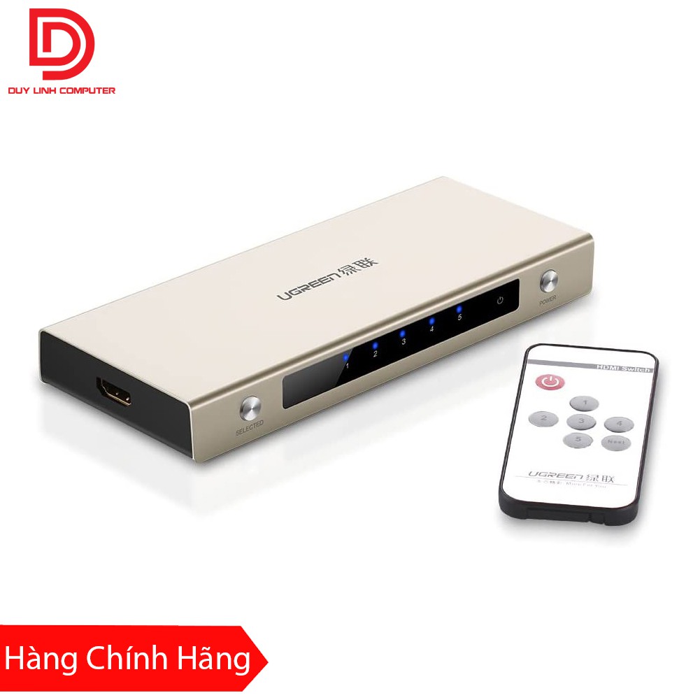 Bộ Gộp HDMI 5 Vào 1 Ra Ugreen 20680 Hỗ Trợ 3D, 4K Cao Cấp - Hàng Chính Hãng