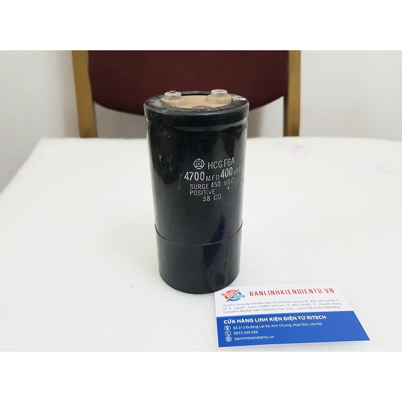 Tụ điện lọc nguồn 4700UF 400V kích thước 130x65mm
