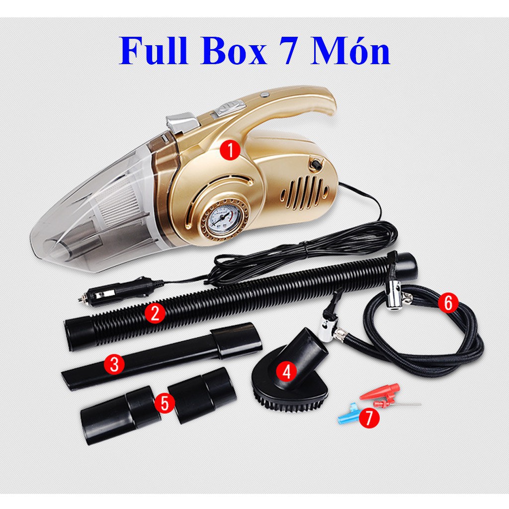 [MARVIS] Máy hút bụi Mini 4 trong 1 Bơm Lốp Bánh Xe Hơi Ô Tô Yeloo Dây 5M | 120W Có đèn LED - Marvis - | BigBuy360 - bigbuy360.vn