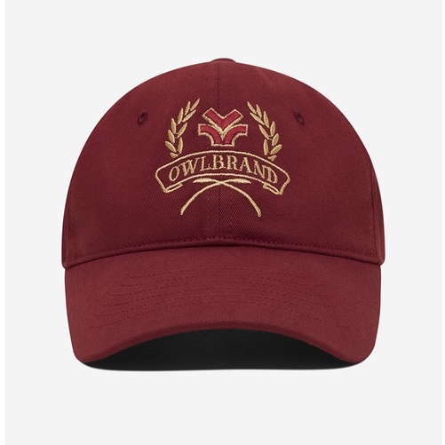 OWL BRAND ® LAUREL LOGO CAP - Mũ lưỡi cong hình thêu huy hiêu / Đỏ