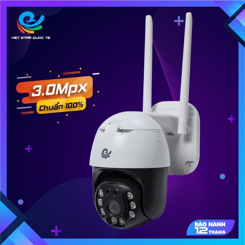 Camera wifi ngoài trời xoay 360 chống nước CARECAM 20HS, 3.0 MPx 1080P có kết nối máy tính, smart TV , bảo hành 1 năm