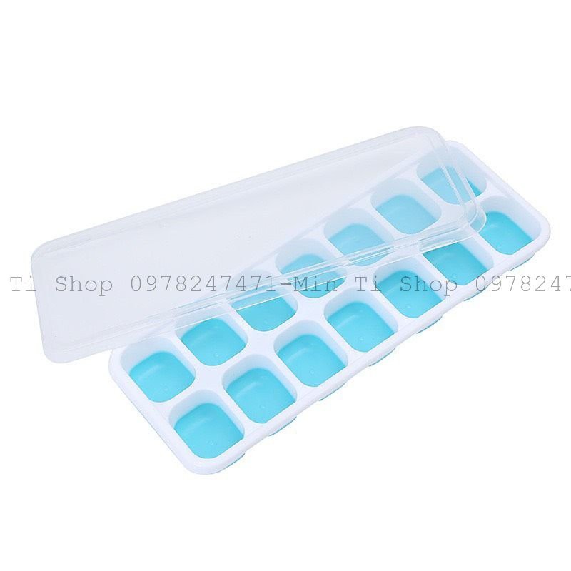 Khay trữ đông đồ ăn dặm có lắp đậy, đế silicon an toàn cho bé