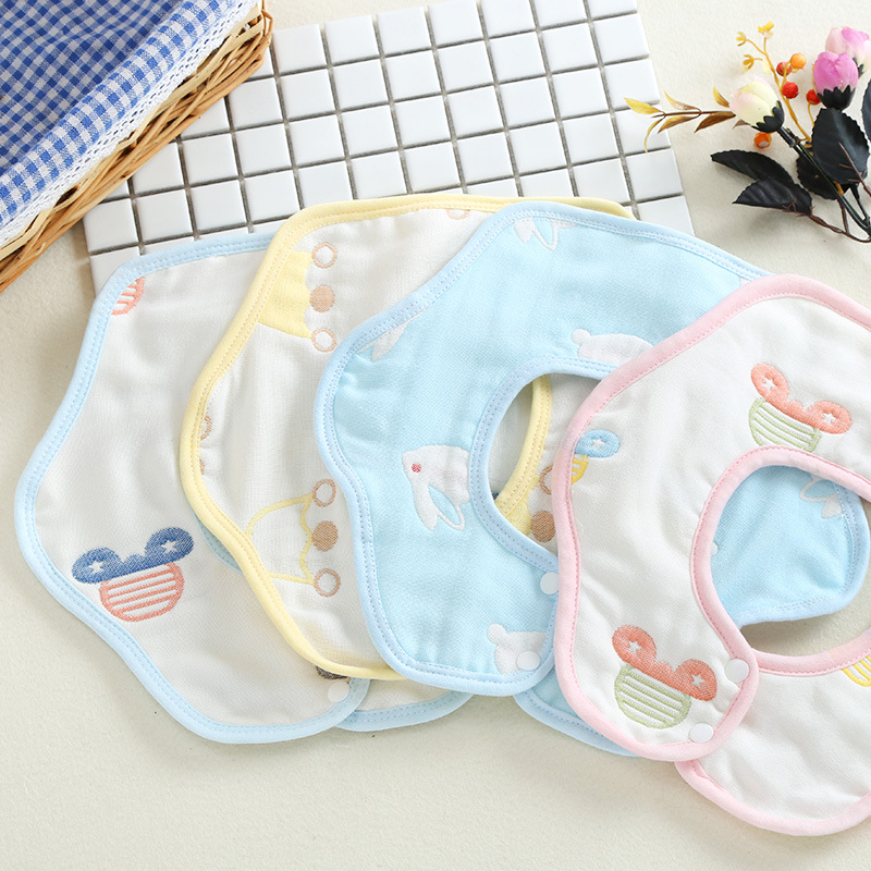 Yếm Ăn Cotton Chống Thấm Nước Cao Cấp Cho Bé