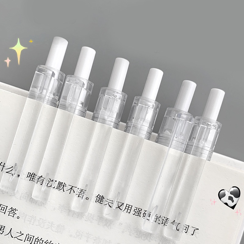 Set 6 Bút Bi Mực Đen Ngòi 0.5mm Có Thể Thu Gọn Tiện Dụng