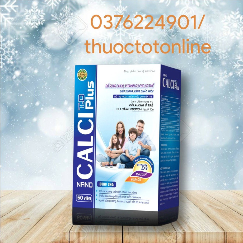 Viên uống bổ sung CALCI NANO TD PLUS – hộp 30 viên