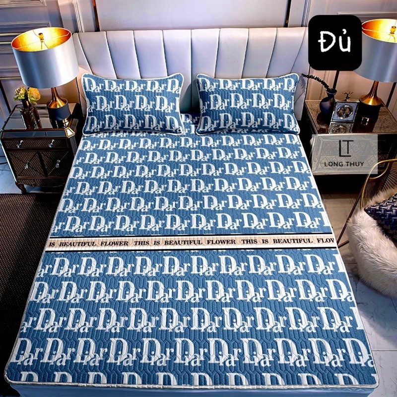 Chiếu Điều Hoà 2D 3 Lớp 100% Cao Su Non Thiên Nhiên - Siêu Mềm - Siêu Thoáng Mát - Giá Rẻ - Tặng Kèm 2 Vỏ Gối Nằm